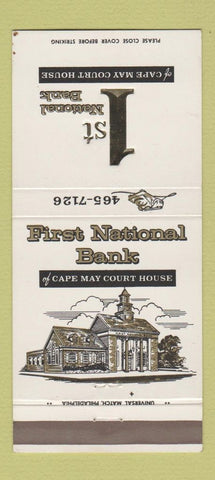 Matchbook Cover - 1st National Bank Cape May Court House NJ 30 Strike