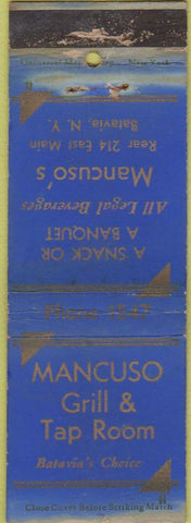 Matchbook Cover - Mancuso Grill Batavia NY Bowling