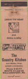 Matchbook Cover - Country Kitchen Williamsport PA 40s