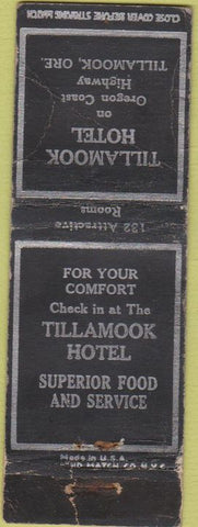 Matchbook Cover - Tillamook Hotel OR WORN