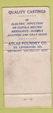 Matchbook Cover - Atlas Foundry Detroit MI WORN 30 Strike