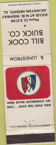Matchbook Cover - Bill Cook Buick Arlington Heights IL wear