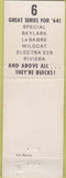 Matchbook Cover - Bill Cook Buick Arlington Heights IL wear