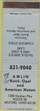 Matchbook Cover - Amlin Buick Open AMC Milford OH WRITING