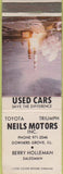 Matchbook Cover - Neils Toiyota Triumph Downers Grove IL