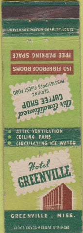 Matchbook Cover - Hotel Greenville MS wear