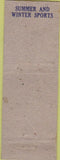 Matchbook Cover - Sawtooth Club Ketchum ID skiing wear
