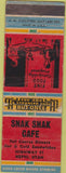 Matchbook Cover - Snak Shak Cafe Nephi UT WORN CREASES
