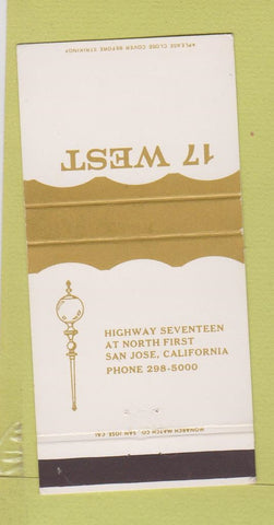 Matchbook Cover - 17 West San Jose CA 30 Strike