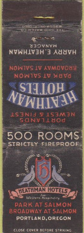Matchbook Cover - Heathman Hotels Portland OR WEAR