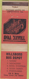 Matchbook Cover - Hillsboro Bus Depot Chicago Match