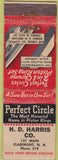 Matchbook Cover - HD Harris Co Claremont NH Piston Rings