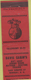Matchbook Cover - Davis Cabin's Newbury NH Kaeser