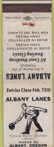 Matchbook Cover - Albany Lanes OR WEAR