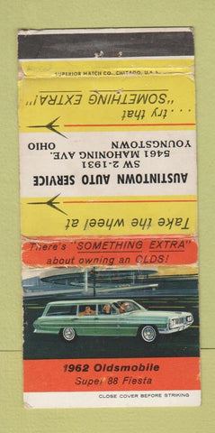 Matchbook Cover - 1962 Oldsmobile Austintown Youngstown OH POOR 30 Strike