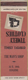 Matchbook Cover - Timely Mens Clothes Eugene OR
