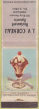 Matchbook Cover - JV Corneau Restaurant Kenogami Canada WORN