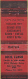 Matchbook Cover - Dixie Lunch Salt Lake City UT 30's Waffles WEAR