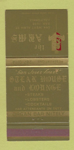 Matchbook Cover - Arms Steak House San Jose CA Organ Bar 30 Strike