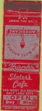 Matchbook Cover - Slater's Cafe Salt Lake City UT WEAR