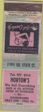 Matchbook Cover - Horton's Hamburgers Chicago? Advance WORN girlie
