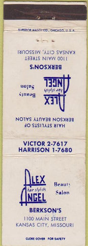 Matchbook Cover - Alex Angel Hair Stylists Salon Kansas City MO