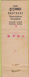 Matchbook Cover - O'Connell Brothers Coal Fort Doge IA WORN