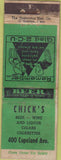 Matchbook Cover - Chick's store NO TOWN OH? WEAR 30s