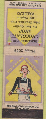 Matchbook Cover - Chocolate Shop Vallejo CA DQ girlie CREASES
