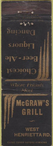 Matchbook Cover - McGraw's Grill NO TOWN wear