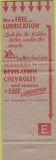 Matchbook Cover - Bevis Lewis Chevrolet Oldsmobiel Cadillac Key West FL