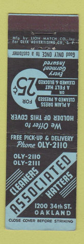 Matchbook Cover - Associated Cleaners Hatters Oakland CA CLIX