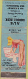 Matchbook Cover - Al's Double Deck San Francisco CA pinup POOR