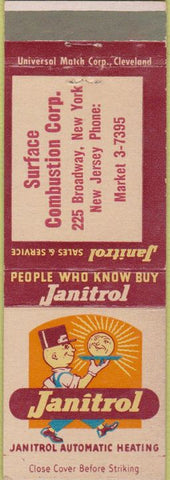 Matchbook Cover - Janitorol Surface Combustion New York City