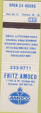 Matchbook Cover - Fritz Amoco Omaha NE gas oil