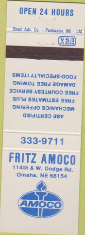 Matchbook Cover - Fritz Amoco Omaha NE gas oil