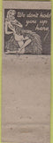 Matchbook Cover - Margaret's Cafe San Jaun Bautista CA pinup girlie back