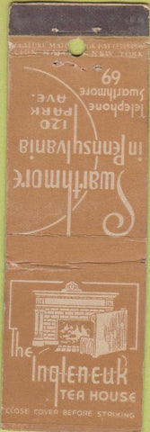 Matchbook Cover - The Ingleneuk Tea House feature Swathmore PA