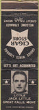 Matchbook Cover - Little Jack Little Great Falls MT Cigars
