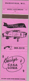 Matchbook Cover - Kresky's Casa Loma Marshfield WI