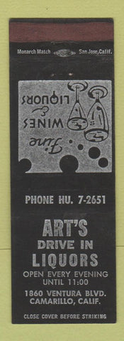 Matchbook Cover - Art's Drive In Liquor Camarillo CA