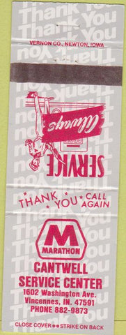 Matchbook Cover - Marathon Oil Gas Vincennes IN