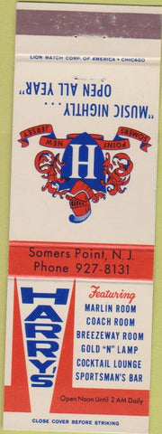 Matchbook Cover - Harry's Somers Point NJ