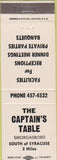 Matchbook Cover - Captain's Table Syracuse NY