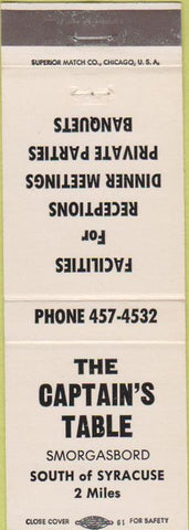 Matchbook Cover - Captain's Table Syracuse NY