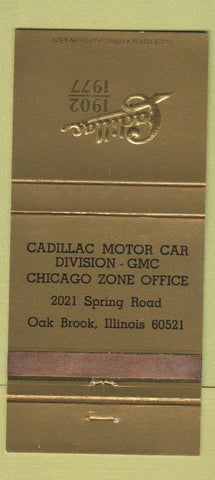 Matchbook Cover - 1977 Cadillac Chicago Zone Oak Brook IL 30 Strike