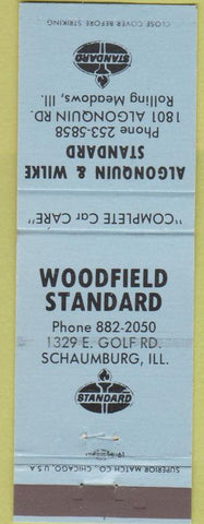 Matchbook Cover - Algonquin Wilke Standard oil gas Rolling Meadows IL