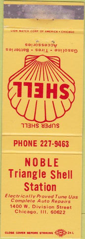 Matchbook Cover - Noble Shell oil gas Chicago IL