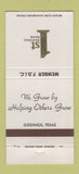 Matchbook Cover - 1st National Bank Giddings TX 30 Strike