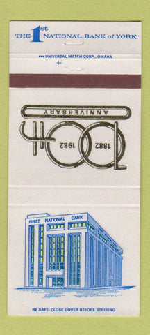 Matchbook Cover - 1st NAItonal Bank of York NE 1982 30 Strike